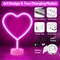 2 Pack Heart Neon Signs, LED Lights Battery Operated or USB Powered Decoration Lamp, Neon Lights Decor for Valentine's Day Gifts, Wedding, Party, Pink Room Decor (Pink Heart)